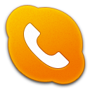 Skype Phone Orange Icon 128x128 png